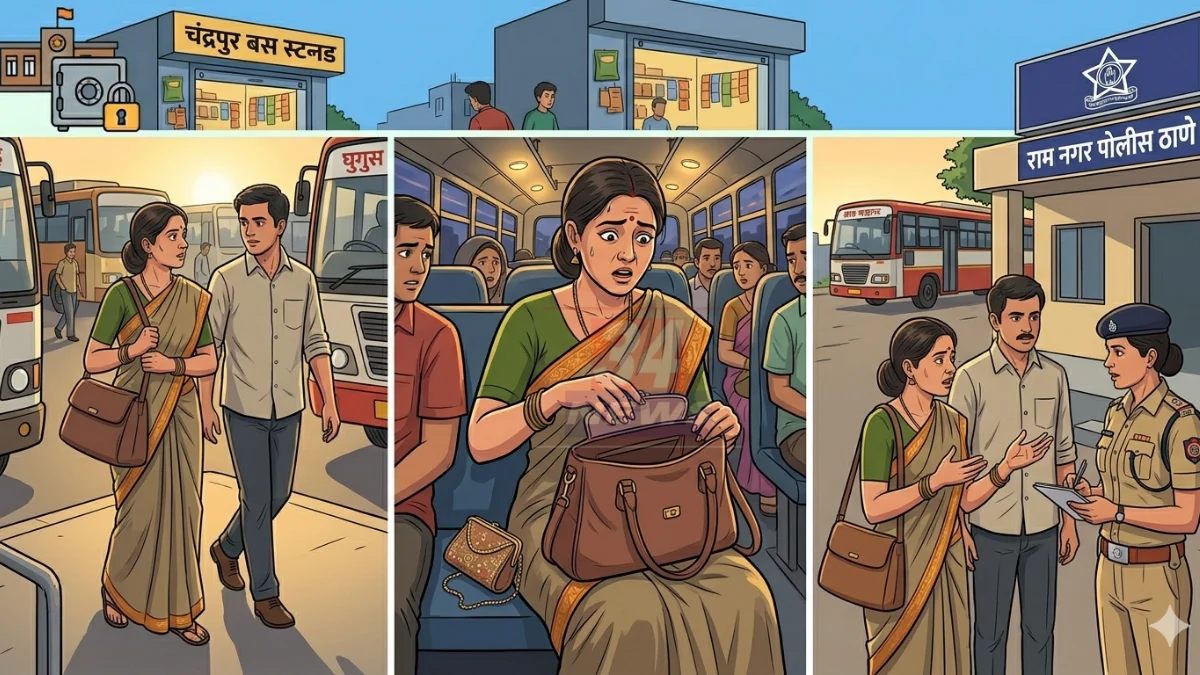 घरात चोरीच्या भीतीने सोबत नेले, Chandrapur bus stand theft मध्ये सर्व गमावले Image